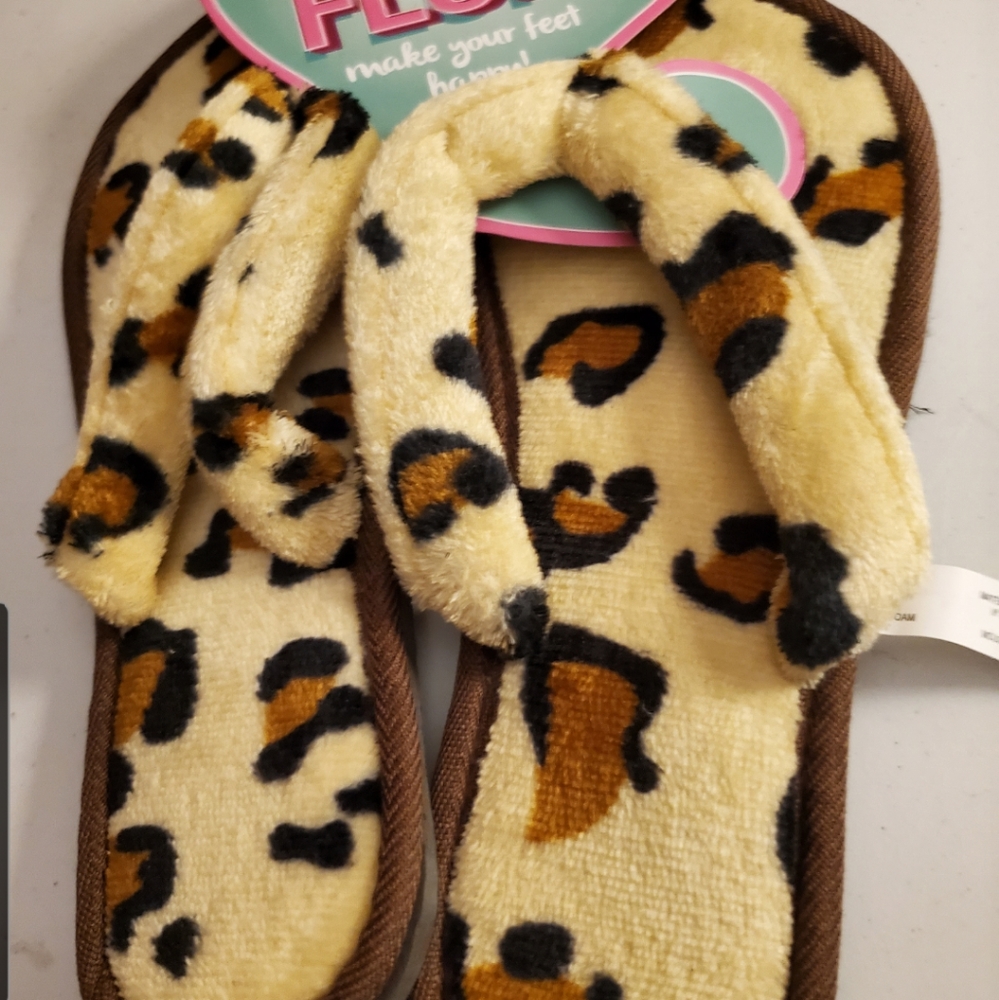 Soft ply fur friends flip flops